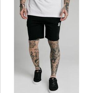 SikSilk New With Tags Jersey Interior Drawstring Shorts In Black Size 36